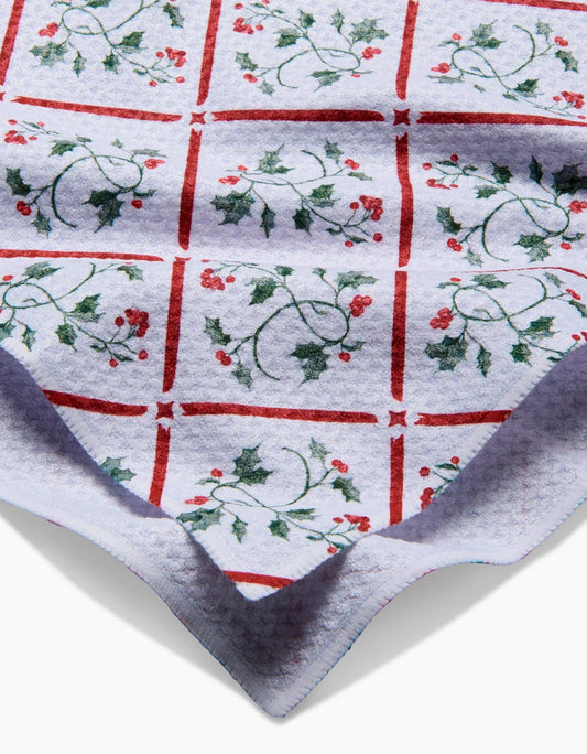 Christmas Mistletoe Trellis Tea Towel