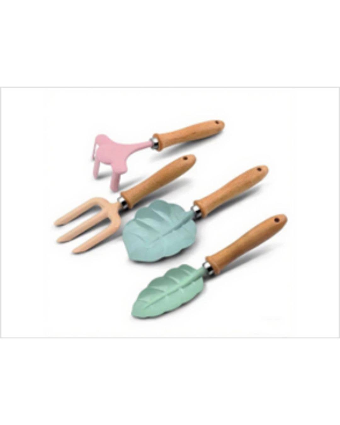 Kids Garden Tool Set – 4-Piece Colorful Wooden Hand Tools