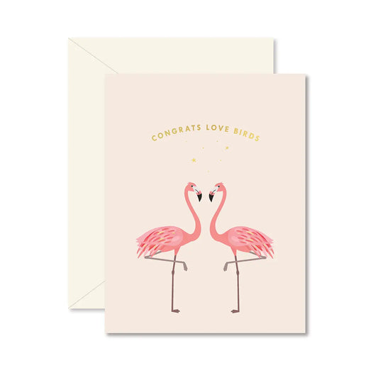 Congrats Love Birds Greeting Card