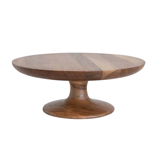 acacia wood pedestal