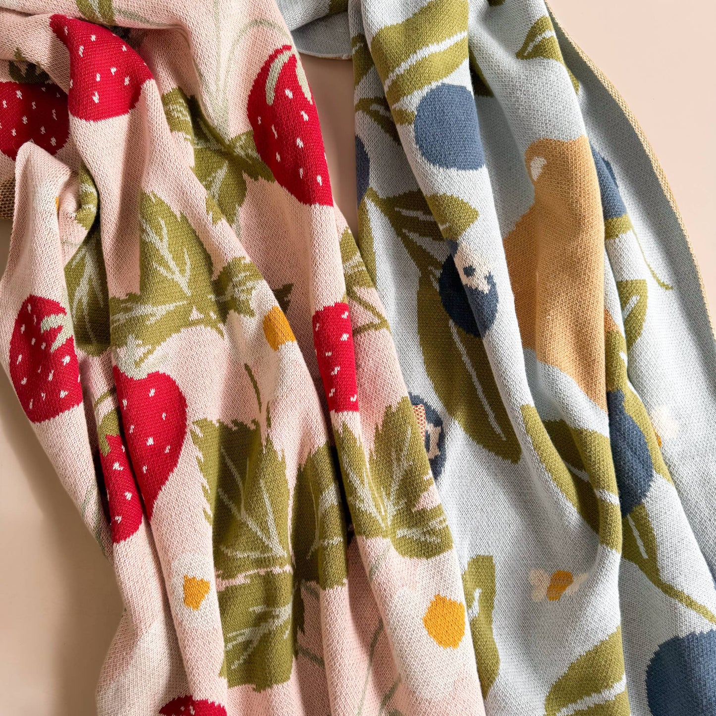 Blanket Strawberry Bunny Organic Baby Decor Spring Summer: Blush