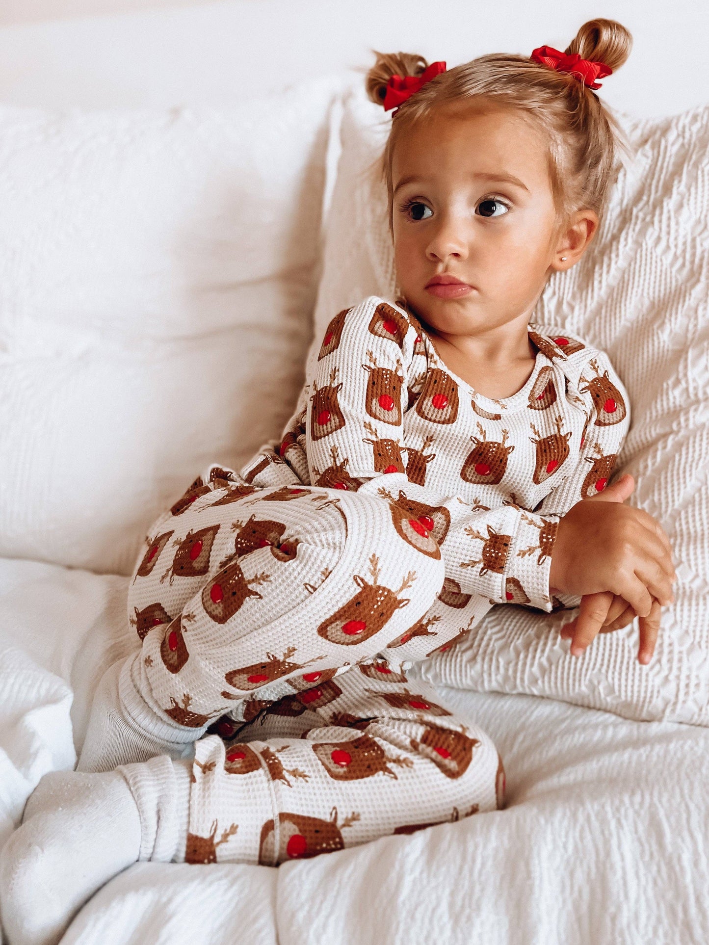 Organic Waffle 2-Piece Set, Reindeer: 18 - 24 mo.