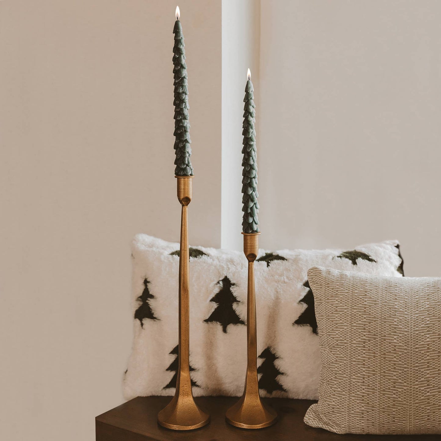 Green Tree Taper Candles