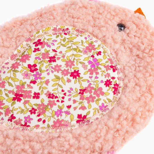 Bird Chick Plush Crossbody Purse- Light Pink