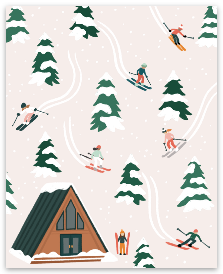 Ski Slope Sticker, 2.42x3in