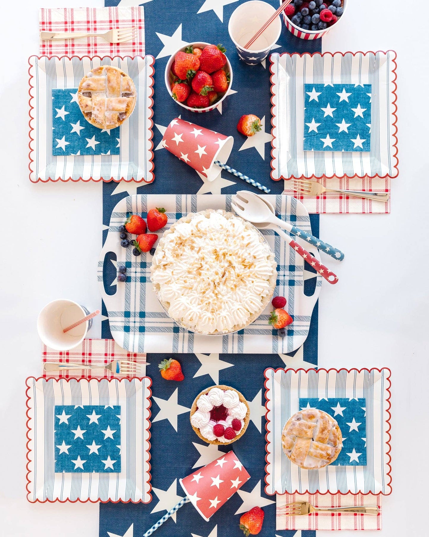 Red Plaid Paper Dinner Napkin