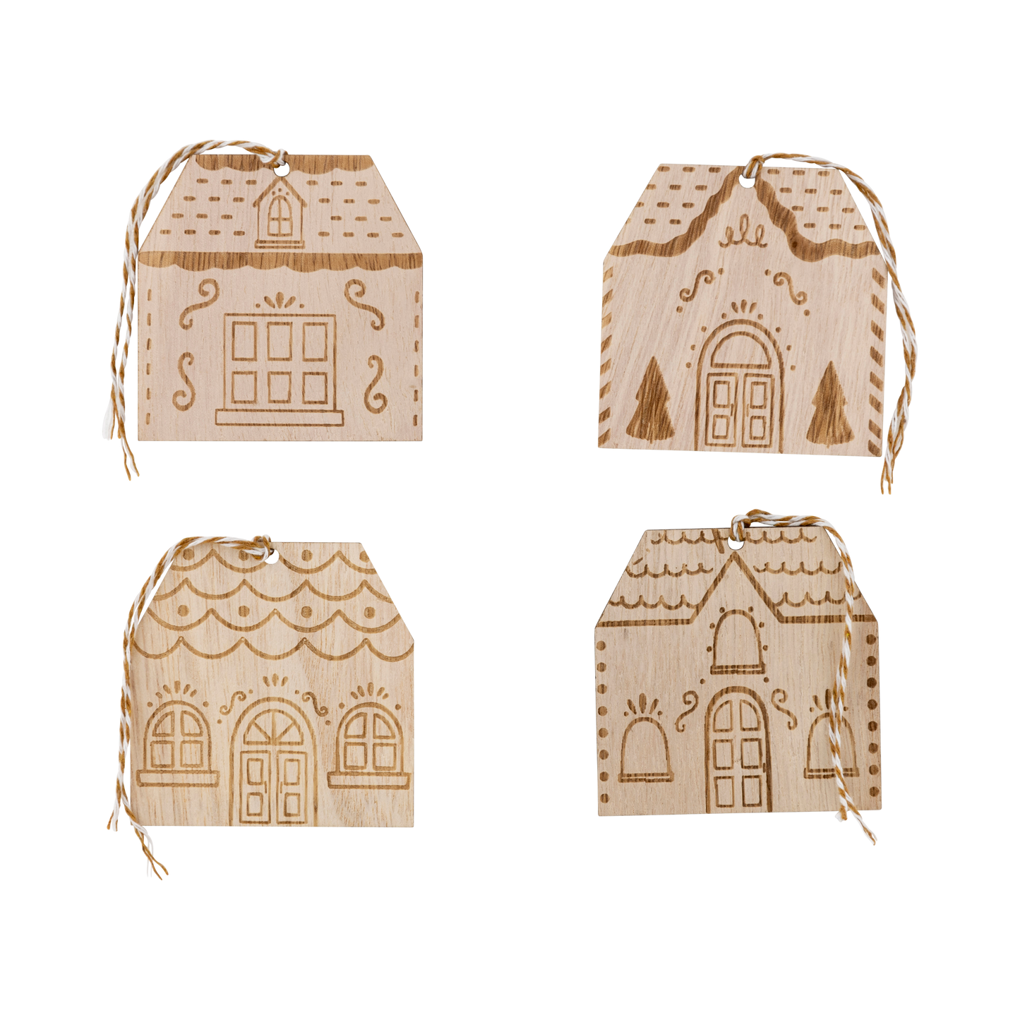Gingerbread House Wood Tags