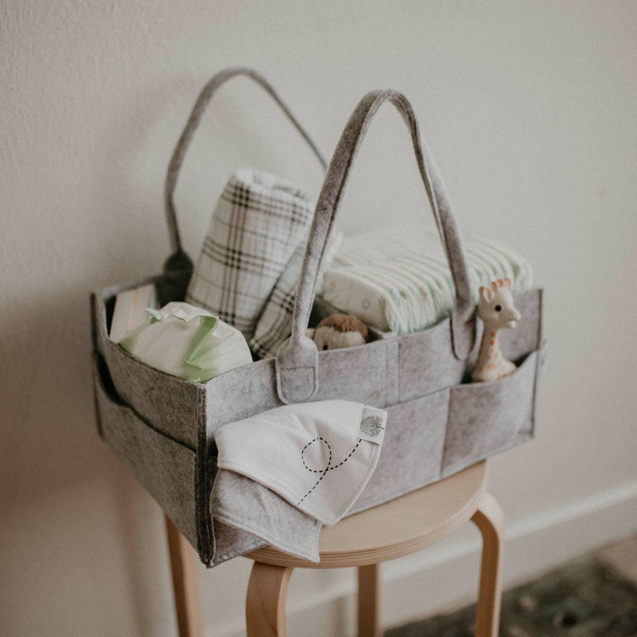 Diaper Caddy in White: Large (16 x 10 x 7")