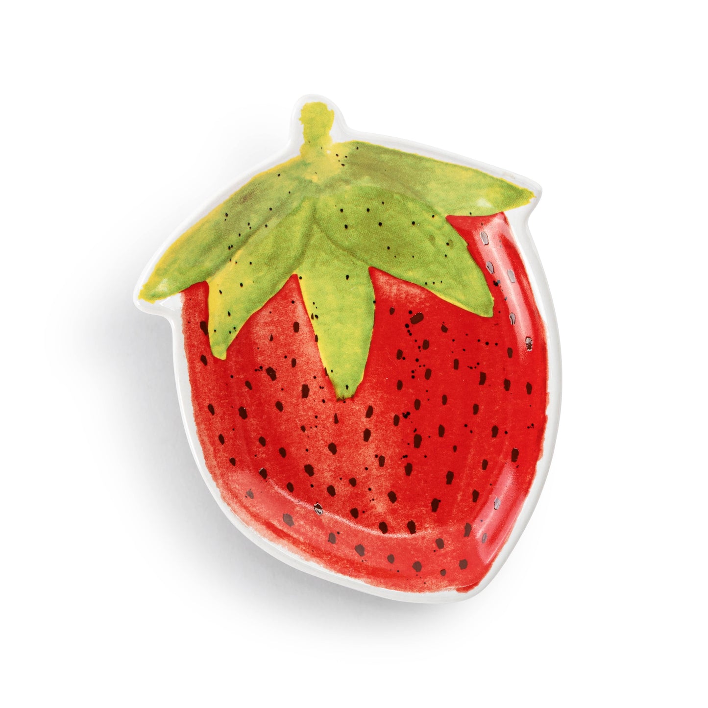 Strawberry Shaped Ceramic Plate - 5in