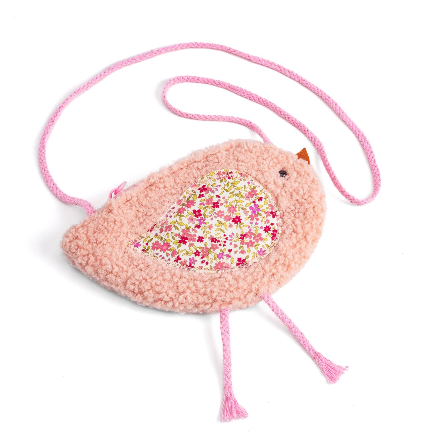Bird Chick Plush Crossbody Purse- Light Pink