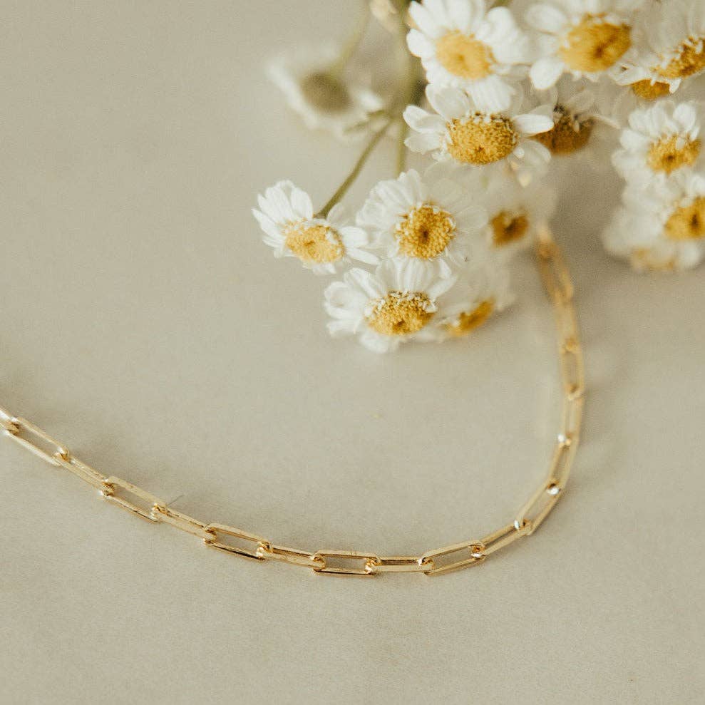 Madeline Gold Filled Paperclip Necklace: 18"