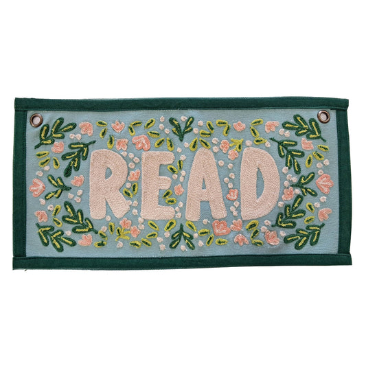 Read Embroidered Canvas Banner