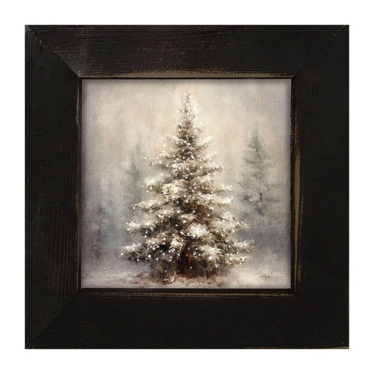 Lighted conifer: Black / Small