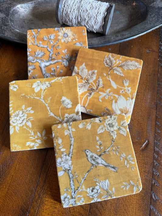 Golden Tapestry stone coasters