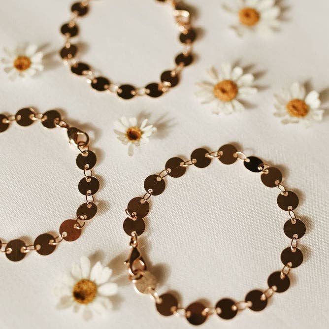 Chloe Gold Filled Coin Bracelet: 7"