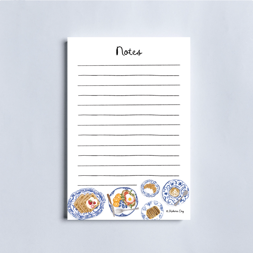 Brunch Memo Pad - Chinoiserie Design