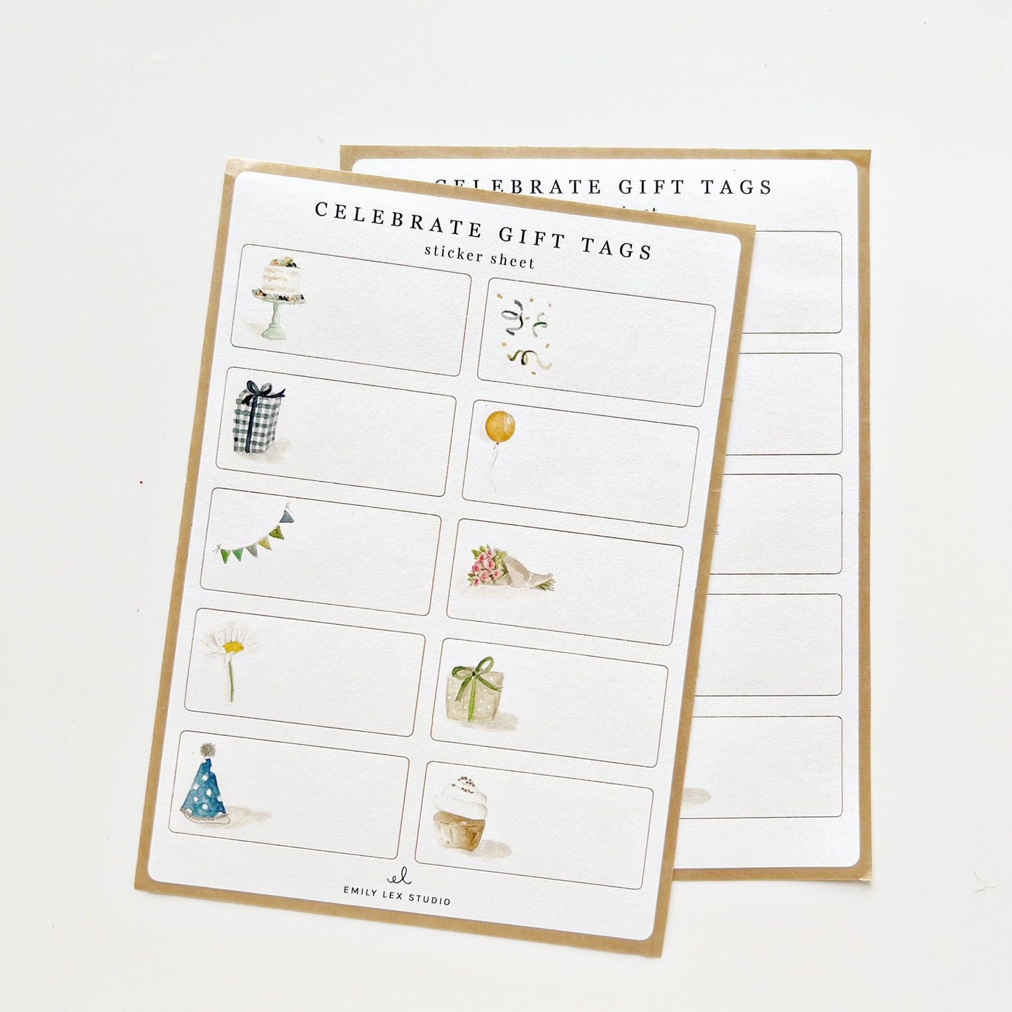 Celebrate gift tag sticker sheets