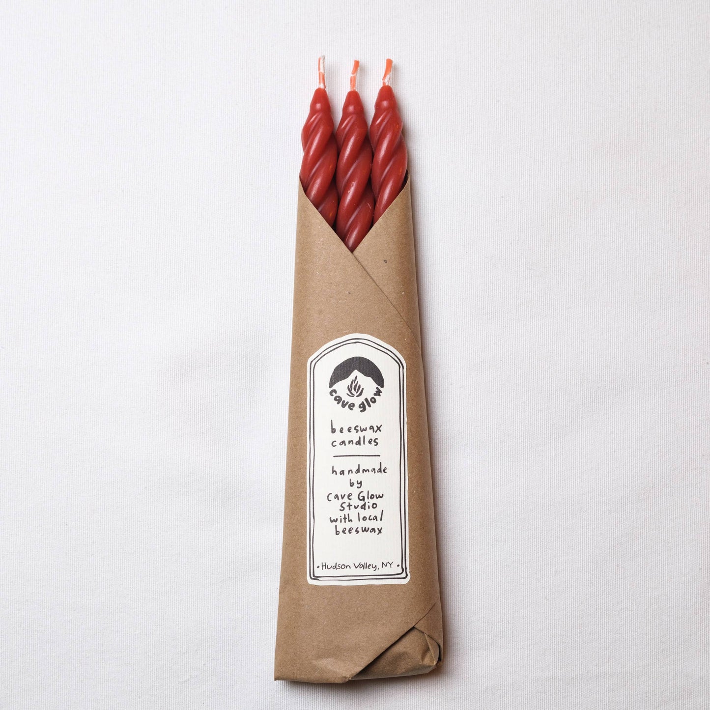 Rose Beeswax Taper Candles Set of 3: Spiral Taper
