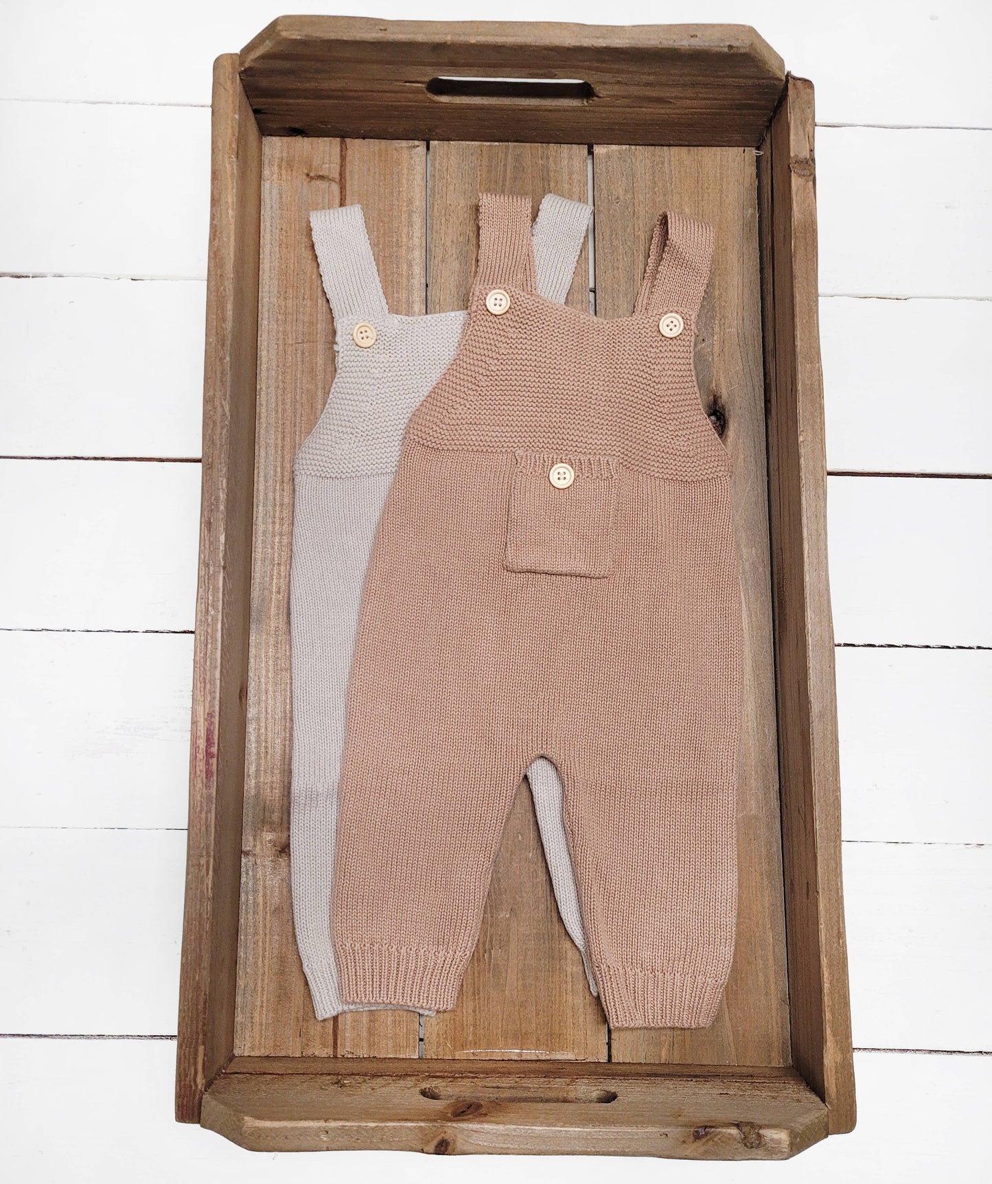 Baby Knit jumperJumpsuit suspender Overalls pants EZRA: Forest Green