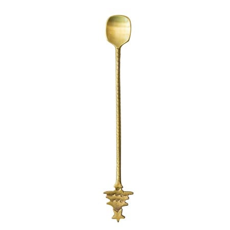 Brass Cocktail Spoon with Tree Handle