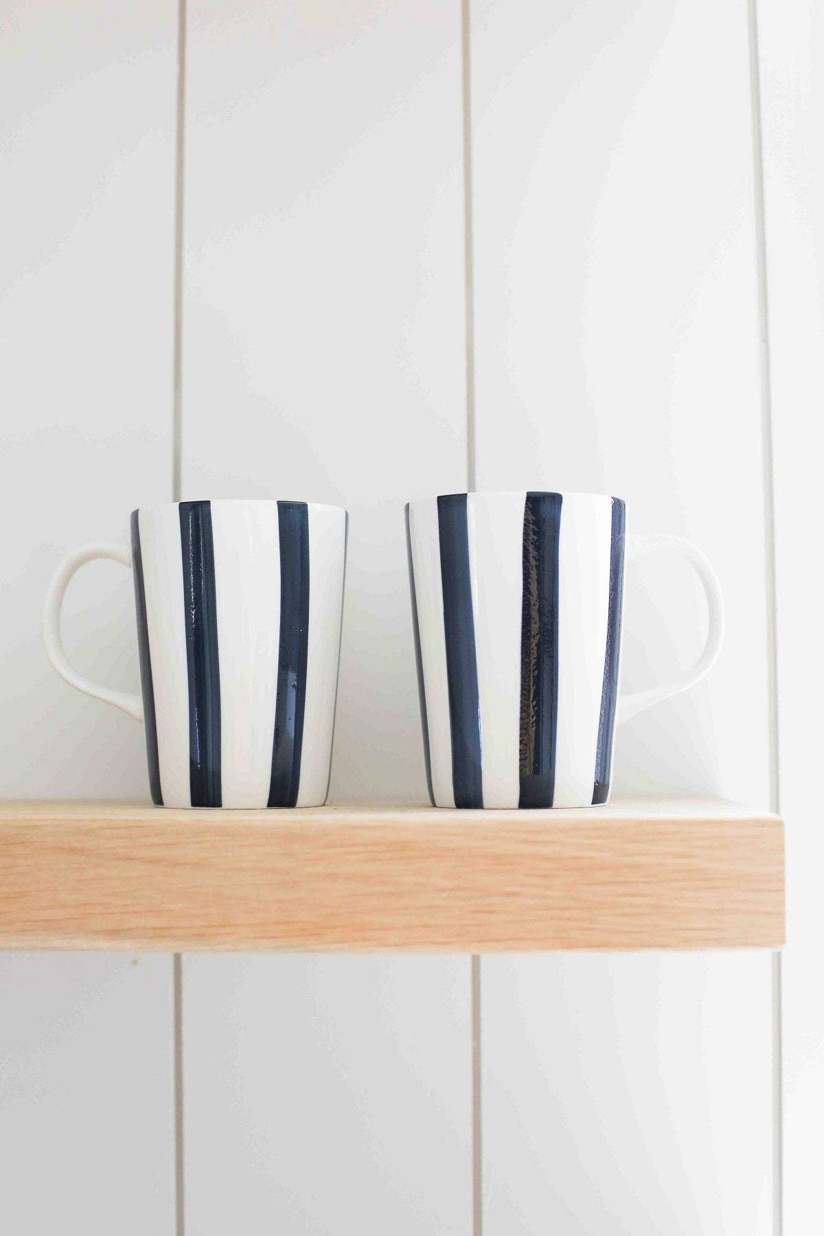 Hand-Painted Striped Ceramic Cup