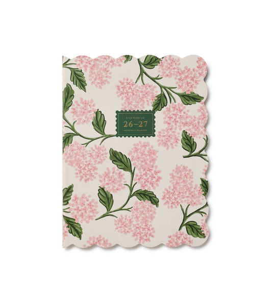 2027 Pink Hydrangea 12-Month Academic Appointment Notebook