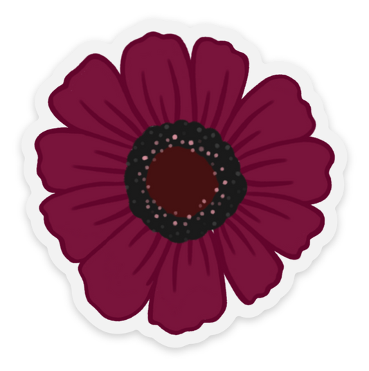 Clear Rainbow Garden Burgundy Flower Sticker 2.48×2.5in