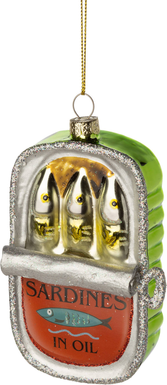 Glass sardine Can Ornament