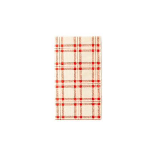 Red Plaid Paper Dinner Napkin