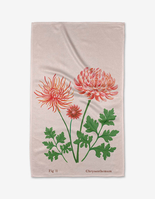 November Chrysanthemum Tea Towel