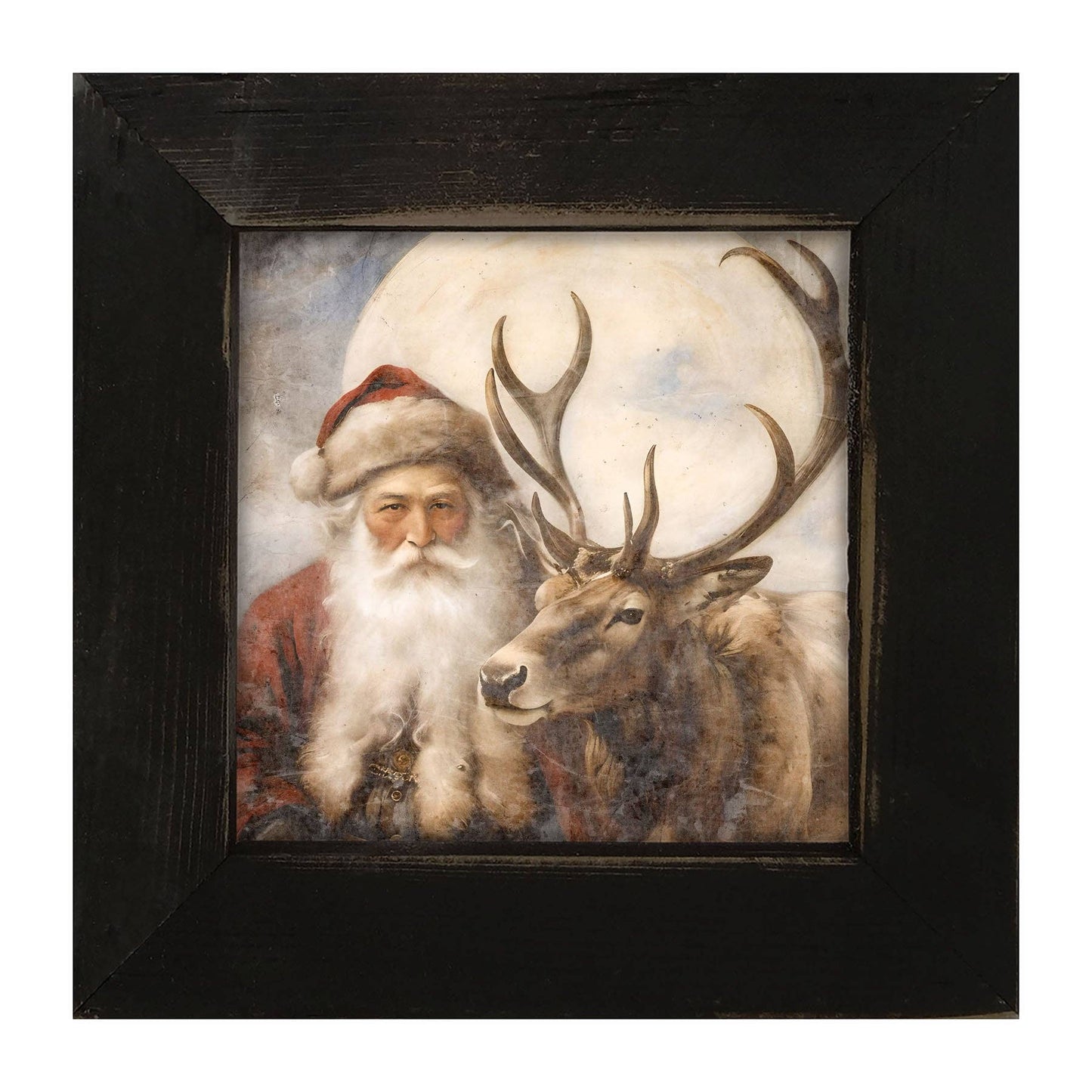 Reindeer with Santa 4: Black / Small