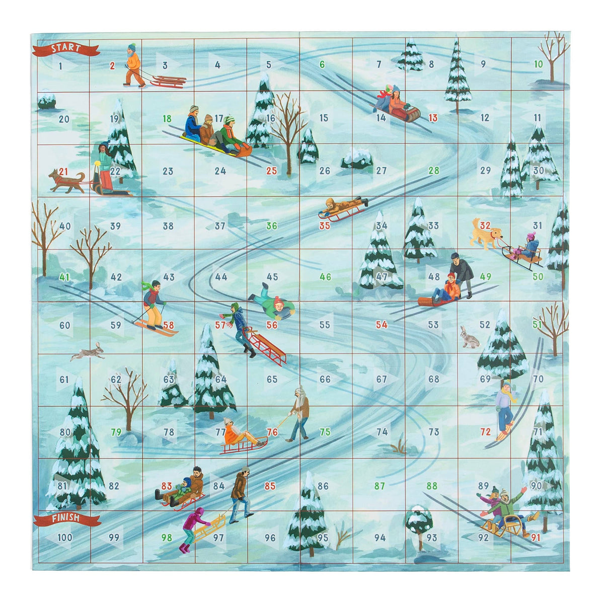 Winter Slopes Family Board Game – Snowy Climb & Slide