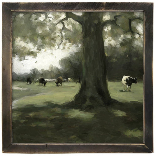 Tree with Holstein Cows: Black / Small