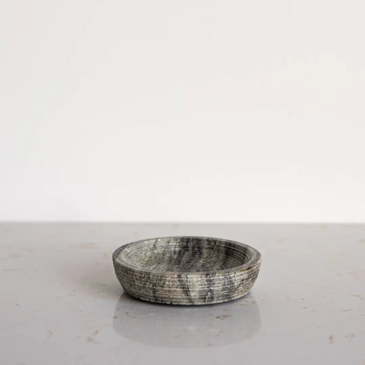 Grey Marble Soap & Brush Holder