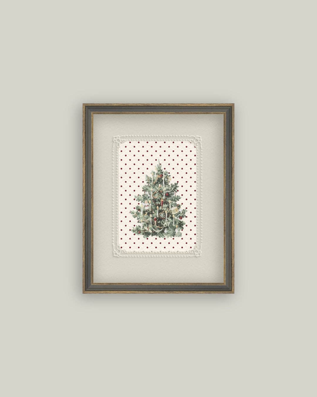Vintage Polka Dot Tree: 7x9