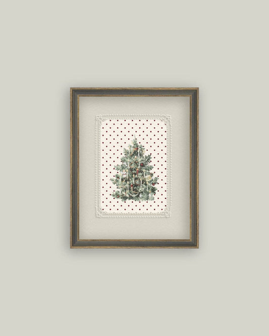 Vintage Polka Dot Tree: 7x9