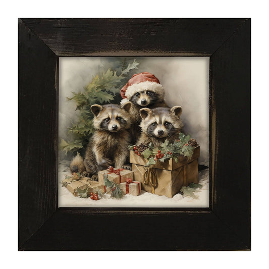 Christmas Raccoons: Black / Small