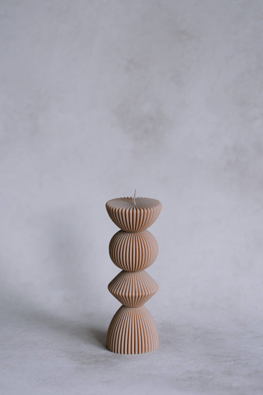 Pillar Candle, Aesthetic Decor, Unique-Shaped Candle: Caramel