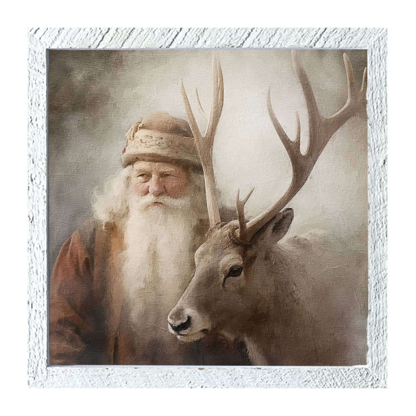 Old world Santa portrait: Black / Small