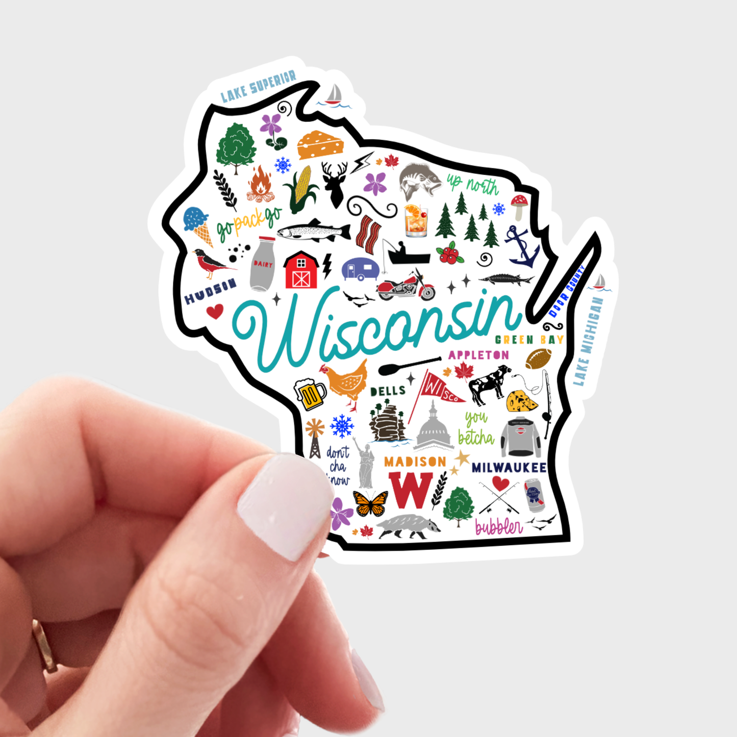 Wisconsin Map Sticker