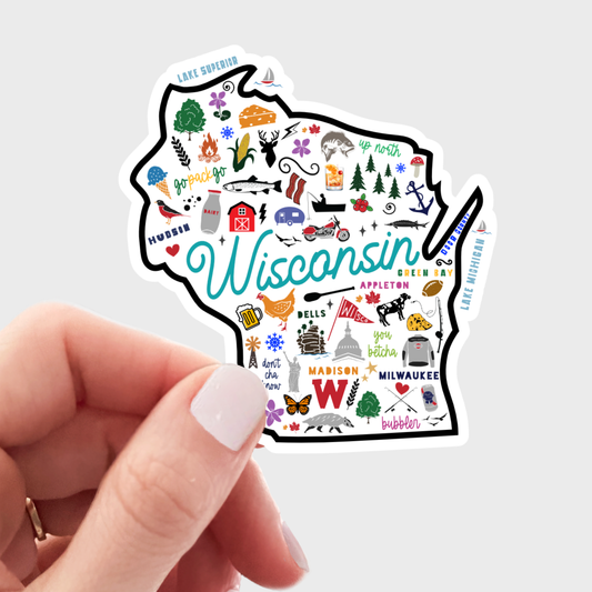 Wisconsin Map Sticker