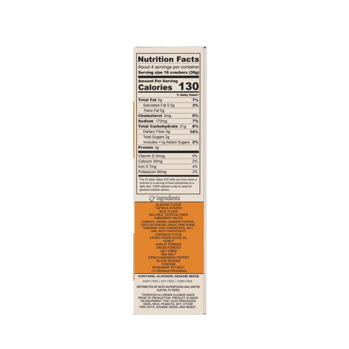 Habanero Gluten-Free & Seed Oil Free Crackers - 4.25oz