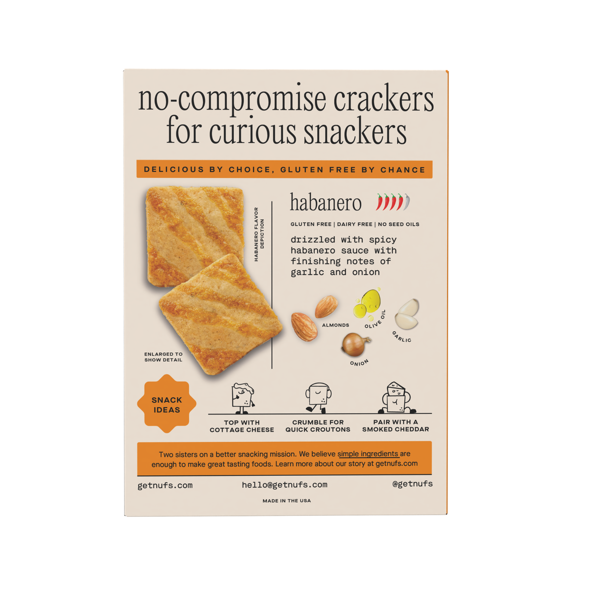 Habanero Gluten-Free & Seed Oil Free Crackers - 4.25oz