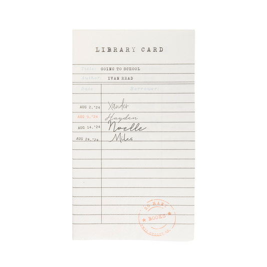 Library Card Dinner Napkin