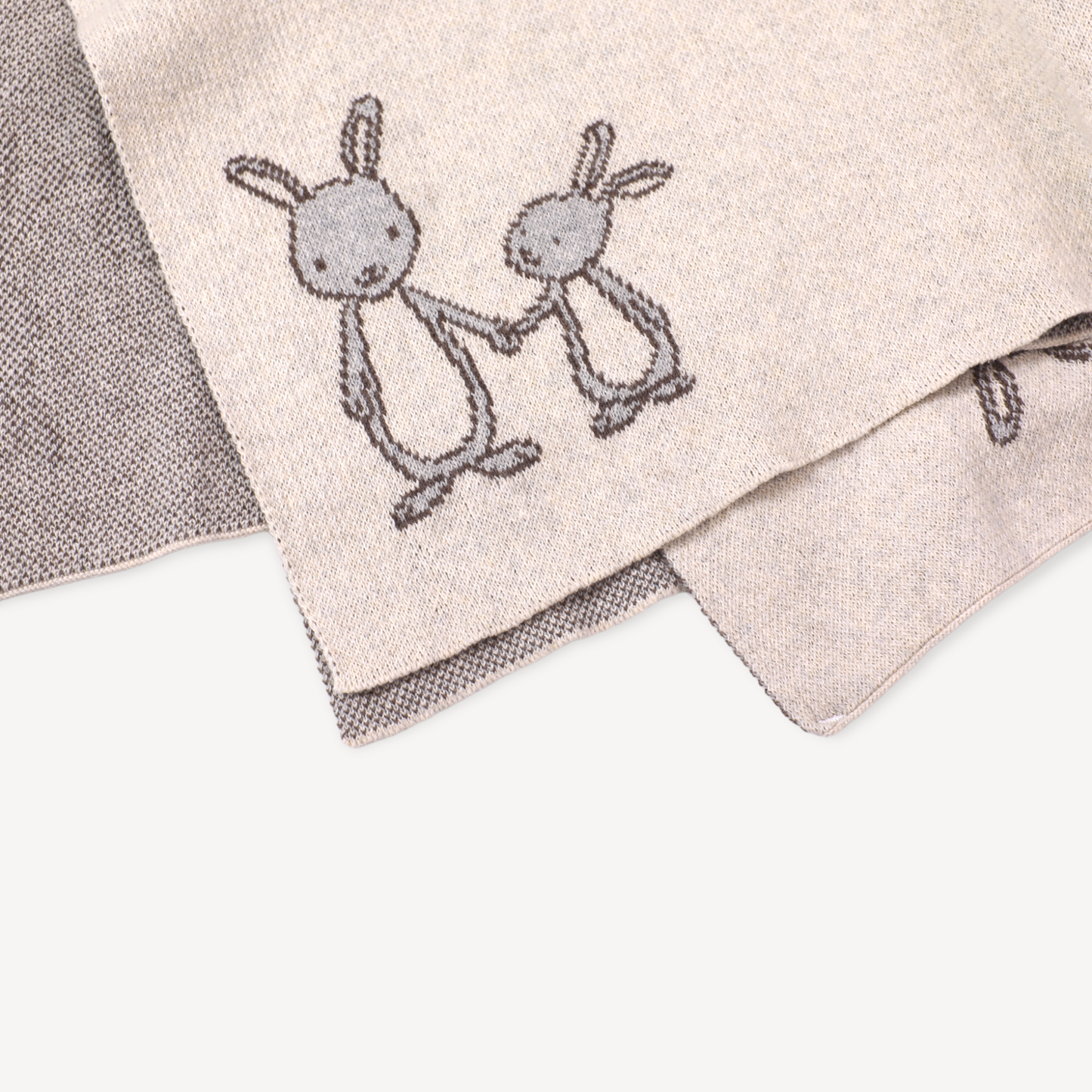 Bunny - Organic Cotton Jacquard Sweater Knit Baby Blanket: One Size