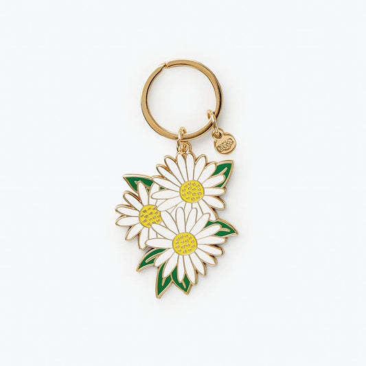 Daisies Enamel Keychain