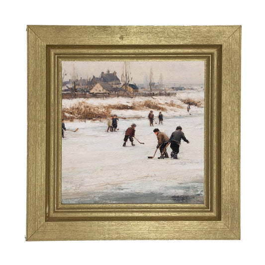 Children Playing Hockey: Gold / Small