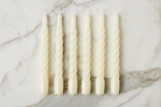 Cream Twisted Taper Candles