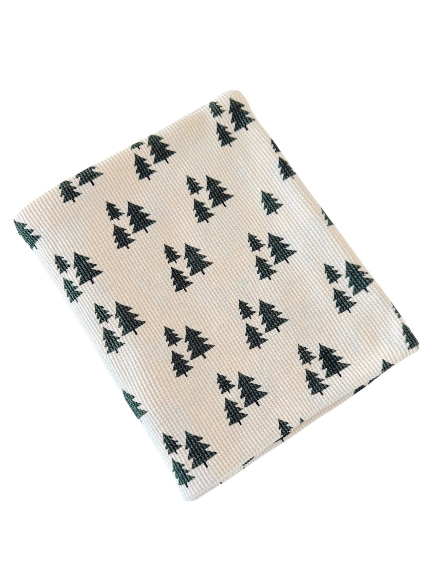 Organic Cotton Waffle Swaddle, Forest Green Trees
