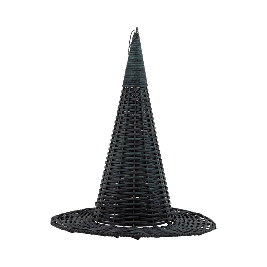 Natural Rattan Witch Hat - 15"
